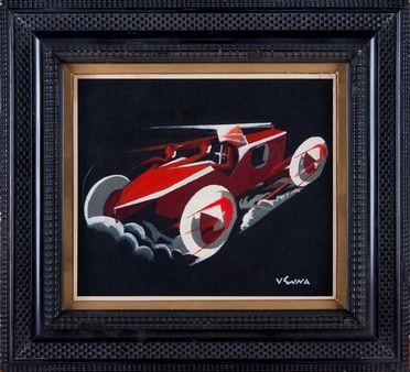  Lucio Venna Landsmann  (Venezia, 1897 - Firenze, 1974) : Automobile in corsa.   [..]