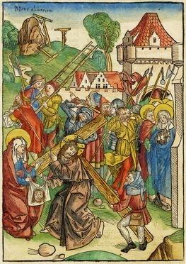  Michael Wolgemut  (Norimberga, 1434 - 1519) : Cristo incontra la Veronica.  - Asta Stampe, disegni e dipinti antichi, moderni e contemporanei - Libreria Antiquaria Gonnelli - Casa d'Aste - Gonnelli Casa d'Aste