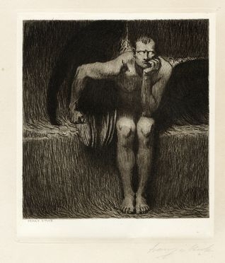  Franz Von Stuck  (Tettenweis, 1863 - Monaco di Baviera, 1928) : Lucifer.  - Asta  [..]