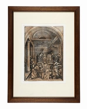  Albrecht Dürer  (Norimberga, 1471 - 1528) : Gesù tra i dottori.  - Asta Stampe,  [..]