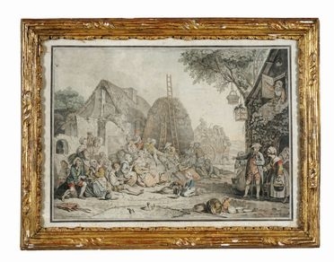 Jean-François Janinet  (Parigi,, 1752 - 1814) : Il pasto dei mietitori.  - Asta Stampe, disegni e dipinti antichi, moderni e contemporanei - Libreria Antiquaria Gonnelli - Casa d'Aste - Gonnelli Casa d'Aste