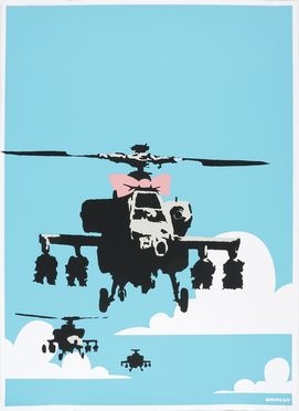 Helicopter.  Banksy  (Bristol, 1974)  - Asta Stampe, disegni e dipinti antichi, moderni e contemporanei - Libreria Antiquaria Gonnelli - Casa d'Aste - Gonnelli Casa d'Aste