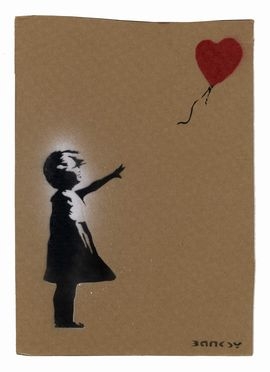  Banksy  (Bristol, 1974) : Balloon Girl.  - Asta Stampe, disegni e dipinti antichi, moderni e contemporanei - Libreria Antiquaria Gonnelli - Casa d'Aste - Gonnelli Casa d'Aste