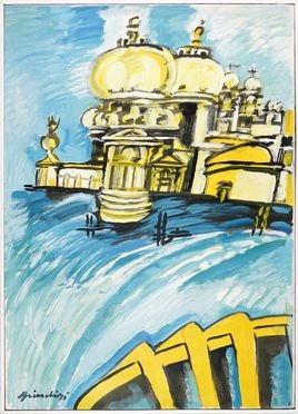  Remo Brindisi  (Roma, 1918 - Lido di Spina, 1996) : Venezia.  - Asta Stampe, disegni e dipinti antichi, moderni e contemporanei - Libreria Antiquaria Gonnelli - Casa d'Aste - Gonnelli Casa d'Aste