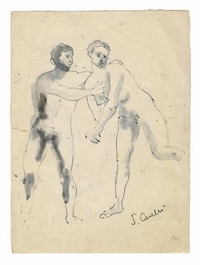 Silvano Caselli  (Firenze, 1921) : Due nudi.  - Asta Stampe, disegni e dipinti antichi, moderni e contemporanei - Libreria Antiquaria Gonnelli - Casa d'Aste - Gonnelli Casa d'Aste