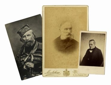 Raccolta di 13 albumine che ritraggono Giuseppe Garibaldi, Giuseppe Mazzini, Camillo  [..]