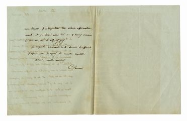  Cavour Camillo : Lettera autografa firmata.  - Asta Libri, autografi e manoscritti - Libreria Antiquaria Gonnelli - Casa d'Aste - Gonnelli Casa d'Aste