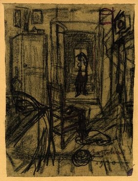  Luigi Bartolini  (Cupramontana, 1892 - Roma, 1963) : Interno con figura.  - Auction Ancient, modern and contemporary art - Libreria Antiquaria Gonnelli - Casa d'Aste - Gonnelli Casa d'Aste