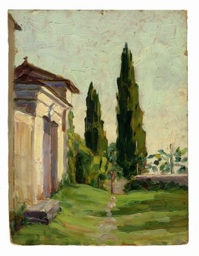  Antonino Leto  (Monreale, 1844 - Capri, 1913) [attribuito a] : Paesaggio.  - Asta Arte antica, moderna e contemporanea - Libreria Antiquaria Gonnelli - Casa d'Aste - Gonnelli Casa d'Aste
