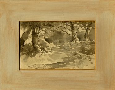  Pompeo Mariani  (Monza, 1857 - Bordighera, 1927) : Paesaggio.  - Asta Arte antica,  [..]