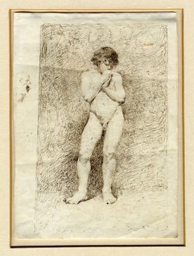  Mariano Fortuny y Marsal  (Tarragona, 1838 - Roma, 1874) [attribuito a] : Nudo maschile.  - Auction Ancient, modern and contemporary art - Libreria Antiquaria Gonnelli - Casa d'Aste - Gonnelli Casa d'Aste