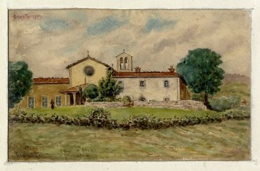  Antonietta Brandeis  (Myslkovice, 1848 - Firenze, 1926) : Chiesa di campagna.  - Asta Arte antica, moderna e contemporanea - Libreria Antiquaria Gonnelli - Casa d'Aste - Gonnelli Casa d'Aste