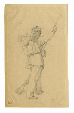  Giovanni Fattori  (Livorno, 1825 - Firenze, 1908) [attribuito a] : Soldato.  - Asta Arte antica, moderna e contemporanea - Libreria Antiquaria Gonnelli - Casa d'Aste - Gonnelli Casa d'Aste