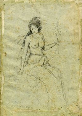  Luigi Levi (detto Ulvi Liegi)  (Livorno, 1858 - 1939) : Nudo femminile.  - Auction Ancient, modern and contemporary art - Libreria Antiquaria Gonnelli - Casa d'Aste - Gonnelli Casa d'Aste