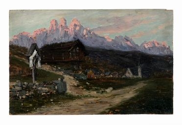  Alessandro Milesi  (Venezia, 1856 - Venezia, 1945) : Le tre cime di Lavaredo.   [..]