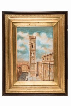  Odoardo Borrani  (Pisa, 1833 - Firenze, 1905) : Il campanile di Giotto.  - Asta Arte antica, moderna e contemporanea - Libreria Antiquaria Gonnelli - Casa d'Aste - Gonnelli Casa d'Aste