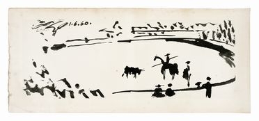  Pablo Picasso  (Malaga, 1881 - Mougins, 1973) : L'arène.  - Auction Ancient, modern  [..]