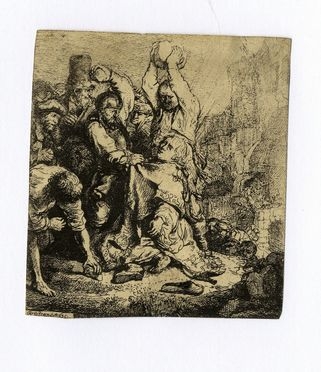 Rembrandt Harmenszoon van Rijn  (Leida,, 1606 - Amsterdam,, 1669) : Lapidazione di santo Stefano.  - Asta Arte antica, moderna e contemporanea - Libreria Antiquaria Gonnelli - Casa d'Aste - Gonnelli Casa d'Aste