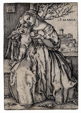  Hans Sebald Beham  (Norimberga,, 1500 - Francoforte,, 1550) : La Vergine col Bambino  [..]