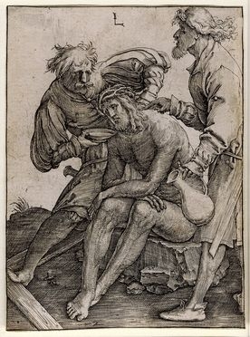  Lucas Van Leyden  (Leida,, 1494 - 1533) : Soldati offrono acqua da bere al Salvatore.  [..]
