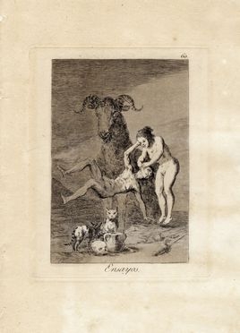  Francisco Goya y Lucientes  (Fuendetodos,, 1746 - Bordeaux,, 1828) : Ensayos.  - Auction Ancient, modern and contemporary art - Libreria Antiquaria Gonnelli - Casa d'Aste - Gonnelli Casa d'Aste