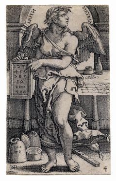  Hans Sebald Beham  (Norimberga,, 1500 - Francoforte,, 1550) : Arithmetria.  - Auction  [..]