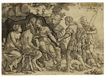  Georg Pencz  (Westheim,  - Königsberg o Lipsia, 1550) : Teti fa visita al centauro Chirone.  - Asta Arte antica, moderna e contemporanea - Libreria Antiquaria Gonnelli - Casa d'Aste - Gonnelli Casa d'Aste