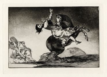 Francisco Goya y Lucientes  (Fuendetodos,, 1746 - Bordeaux,, 1828) : La mujer y el potro, que los dome otro (El caballo raptor).  - Auction Ancient, modern and contemporary art - Libreria Antiquaria Gonnelli - Casa d'Aste - Gonnelli Casa d'Aste