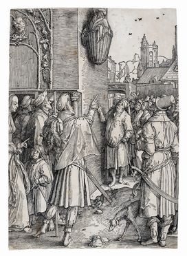  Lucas Van Leyden  (Leida,, 1494 - 1533) : Il poeta Virgilio sospeso in una cesta.  - Asta Arte antica, moderna e contemporanea - Libreria Antiquaria Gonnelli - Casa d'Aste - Gonnelli Casa d'Aste