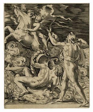  Giovanni Jacopo Caraglio  (Verona, 1505 - Cracovia, 1565) : Ercole uccide il centauro  [..]