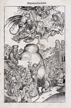  Hartmann Schedel  (Norimberga,, 1440 - 1514) : Septima etas mundi (Sermone e caduta  [..]