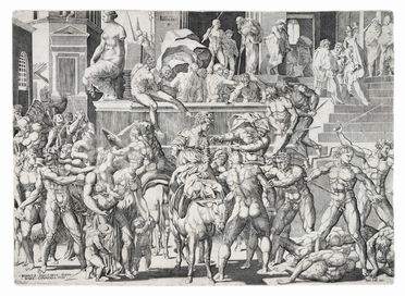  Giovanni Jacopo Caraglio  (Verona, 1505 - Cracovia, 1565) : Raptus sabinaro (Battaglia  [..]