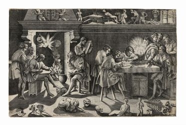  Enea Vico  (Parma,, 1523 - Ferrara,, 1567) : L'accademia di Baccio Bandinelli.  [..]