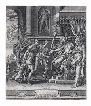  Giorgio Ghisi  (Mantova,, 1520 - 1582) : La calunnia di Apelle.  - Asta Arte antica, moderna e contemporanea - Libreria Antiquaria Gonnelli - Casa d'Aste - Gonnelli Casa d'Aste