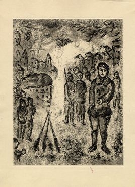  Marc Chagall  (Vitebsk, 1887 - St. Paul de  Vence, 1985) : Le campement.  - Asta Arte antica, moderna e contemporanea - Libreria Antiquaria Gonnelli - Casa d'Aste - Gonnelli Casa d'Aste