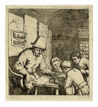  Adriaen (van) Ostade  (Haarlem,, 1610 - ivi, 1685) : Il maestro di scuola.  - Auction  [..]