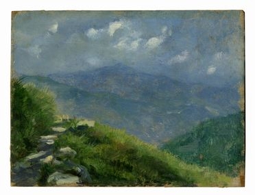  Mariano Fortuny y Madrazo  (Granada, 1871 - Venezia, 1949) : Chemin sur les collines  [..]