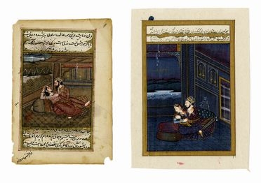 Arte Rajasthani Mughal : Cinque scene amorose.  - Asta Arte antica, moderna e contemporanea - Libreria Antiquaria Gonnelli - Casa d'Aste - Gonnelli Casa d'Aste