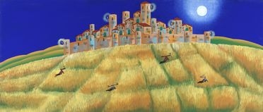  Paolo Da Norcia  (Caraglio, 1953) : Borgo italiano.  - Asta Arte antica, moderna e contemporanea - Libreria Antiquaria Gonnelli - Casa d'Aste - Gonnelli Casa d'Aste