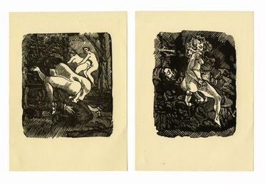  Mino Maccari  (Siena, 1898 - Roma, 1989) : Lotto composto di 2 incisioni erotiche.  - Asta Arte antica, moderna e contemporanea - Libreria Antiquaria Gonnelli - Casa d'Aste - Gonnelli Casa d'Aste