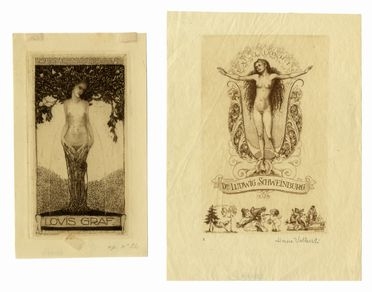  Hans Volkert  (Erlangen, 1878) : Lotto composto di 4 ex libris.  - Auction Ancient,  [..]