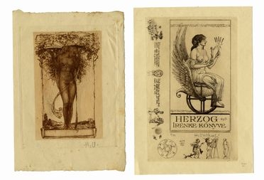  Hans Volkert  (Erlangen, 1878) : Lotto composto di 4 ex libris.  - Auction Ancient, modern and contemporary art - Libreria Antiquaria Gonnelli - Casa d'Aste - Gonnelli Casa d'Aste