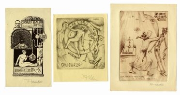  Alberto Martini  (Oderzo, 1876 - Milano, 1954) : Lotto composto di 5 ex libris.  [..]