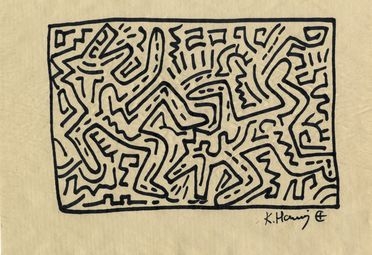  Keith Haring  (Reading, 1958 - New York, 1990) : Untitled.  - Auction Ancient, modern and contemporary art - Libreria Antiquaria Gonnelli - Casa d'Aste - Gonnelli Casa d'Aste
