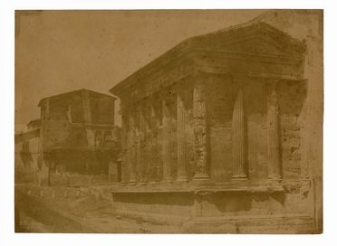  Frédéric Flachéron  (Lione, 1813 - Parigi, 1883) : Roma. Tempio della Fortuna Virile  [..]