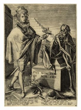  Jan Saenredam  (Zaandam,, 1565 - Assendelft,, 1607) [da] : La morte e il giovane (fui non sum / es non eris).  - Asta Arte antica, moderna e contemporanea - Libreria Antiquaria Gonnelli - Casa d'Aste - Gonnelli Casa d'Aste