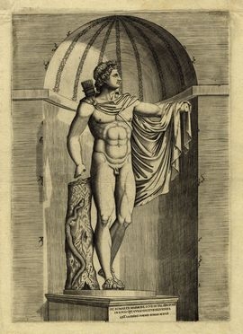  Marcantonio Raimondi  (Molinella,, 1480 - Bologna,, 1534) [da] : Apollo del Belvedere.  - Auction Ancient, modern and contemporary art - Libreria Antiquaria Gonnelli - Casa d'Aste - Gonnelli Casa d'Aste