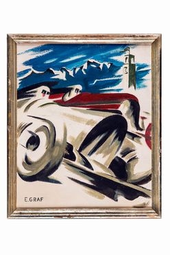  Ernst Graf  (1909 - 1975) : Automobile in corsa.  - Auction Ancient, modern and contemporary art - Libreria Antiquaria Gonnelli - Casa d'Aste - Gonnelli Casa d'Aste
