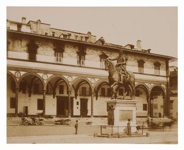  John Brampton Philpot  (Maidstone, 1812 - Firenze, 1878) : Firenze. Piazza della SS. Annunziata.  - Auction Fotografie storiche - Libreria Antiquaria Gonnelli - Casa d'Aste - Gonnelli Casa d'Aste