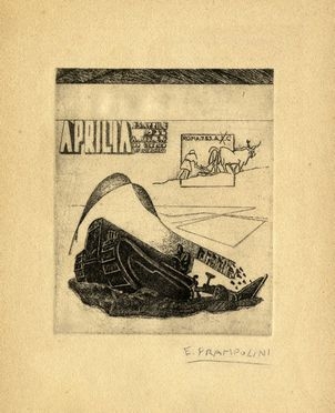  Enrico Prampolini  (Modena, 1894 - Roma, 1956) : Aprilia.  - Auction Ancient, modern and contemporary art - Libreria Antiquaria Gonnelli - Casa d'Aste - Gonnelli Casa d'Aste